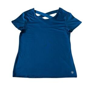 Adrienne Vittadini Blue Short Sleeve Active Tee Womens Size M